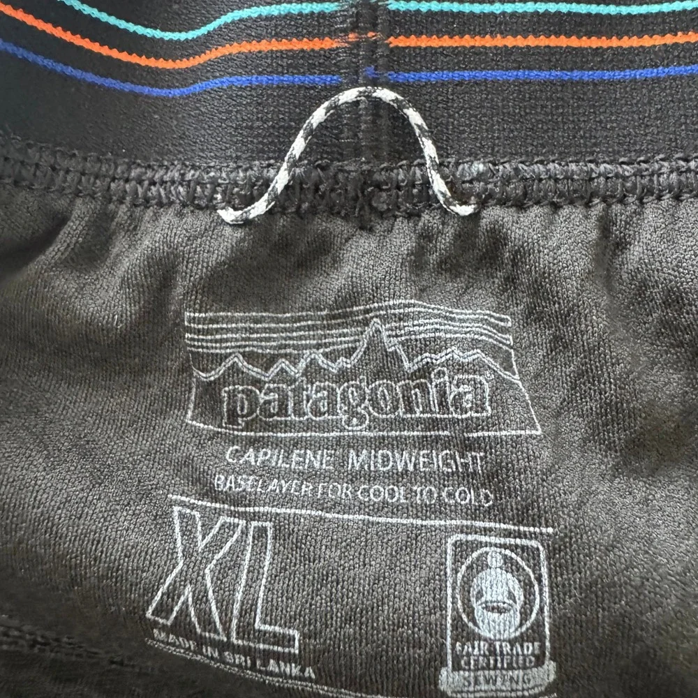 Patagonia Mens Capilene‎ Midweight Baselayer Bottoms Black Fair TradeLeggings